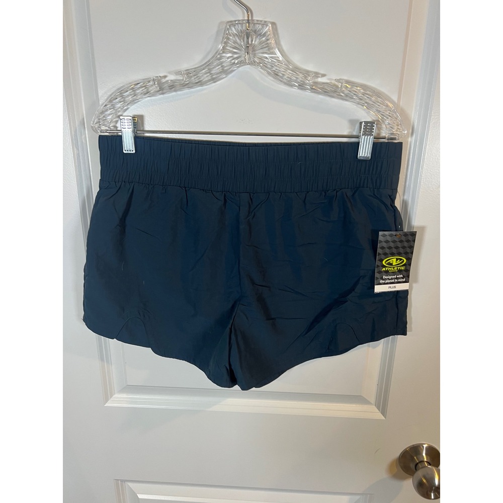 Athletic Works Women Athletic Shorts Elastic Waist Navy Blue Plus NWT